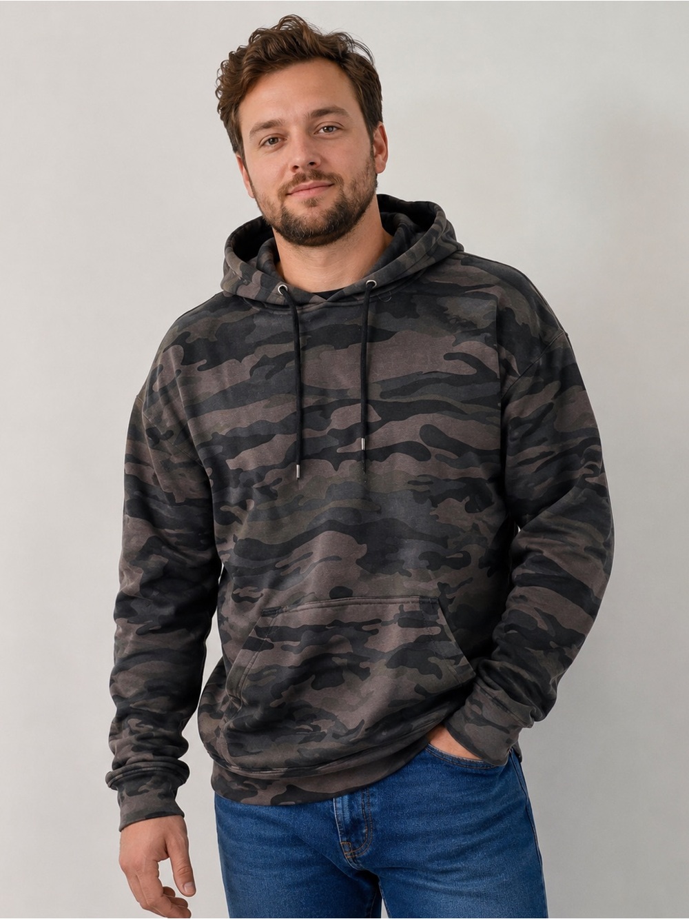 Pennant Sportswear Black Camo Pullover Hoodie Men’s 2XL NWT